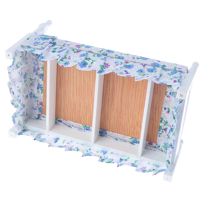 

1Pc 1:12 Mini Bed With Pillow for Girls Dolls Dollhouse Bedroom Furniture Blue Color Toy For children Doll Pretend Play Toy