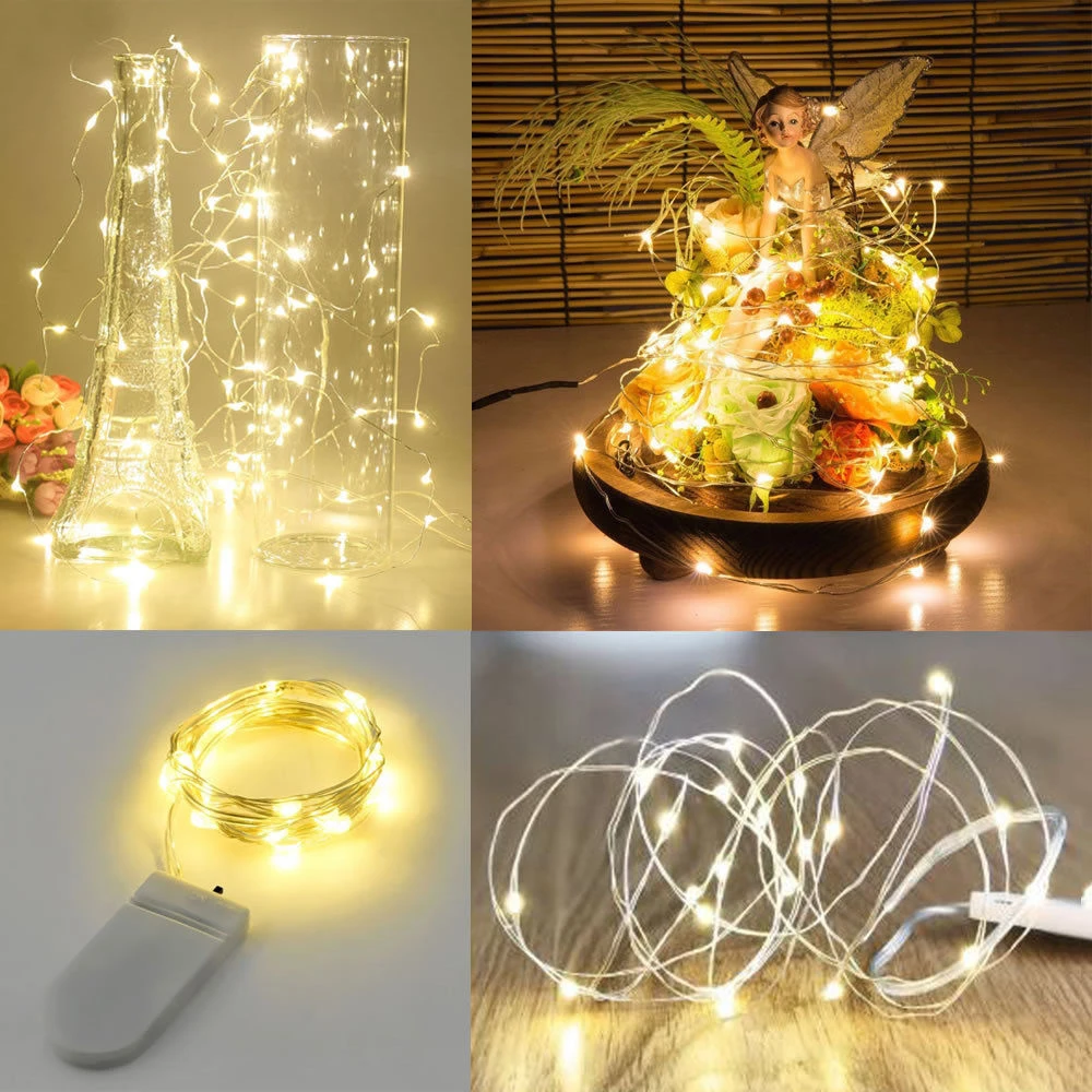Copper Wire 20LED 2M Button Battery Outdoor Festival Yard Garden Xmas Decor Fairy String Led Lights Light Romantic | Лампы и освещение