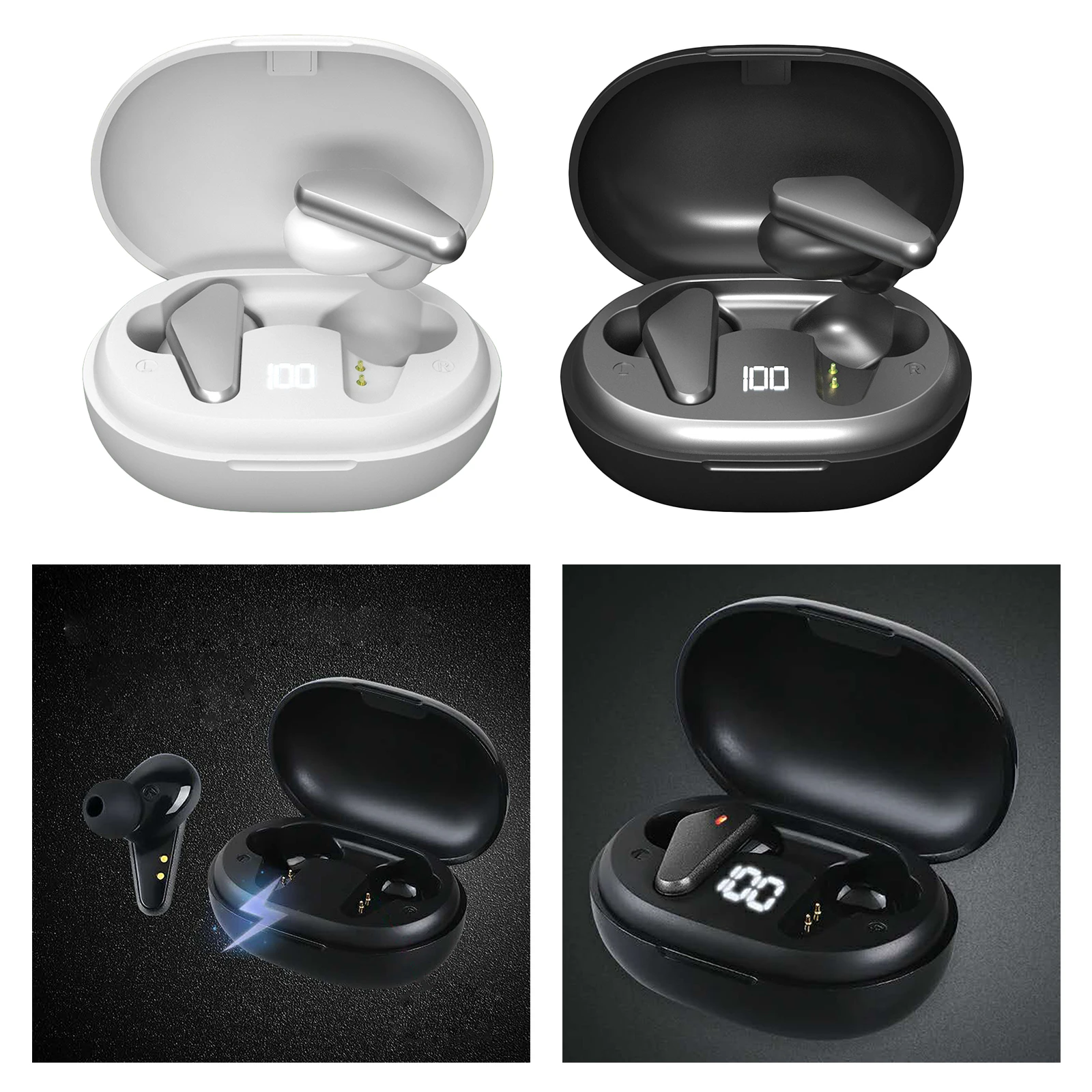 

TW40 Waterproof Wireless Earbuds Bluetooth 5.0 in-Ear Headsets Built in Mic