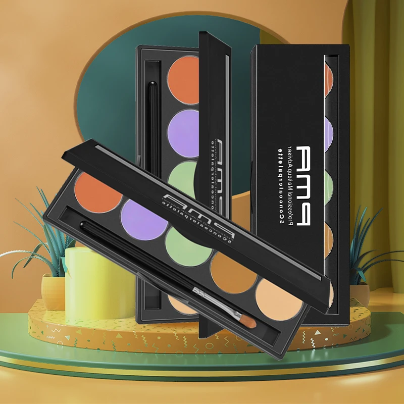

PMA 5 Colors Concealer Palette,Face Shading Grooming Cream,Corrector Concealer Cream Palette,Professional Contour Palette Makeup