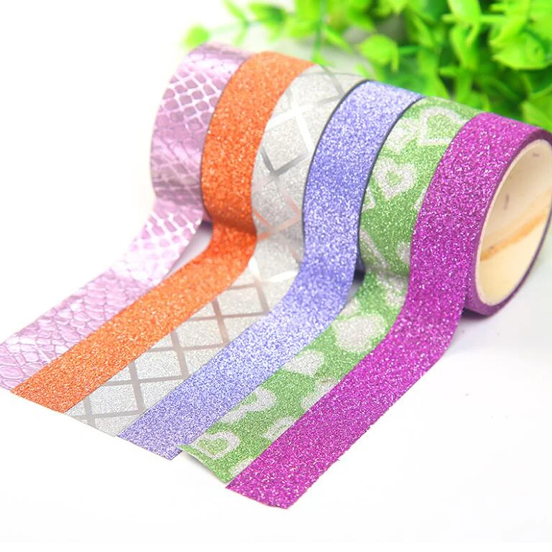 

Glitter Washi Tape Creative DIY Gold Dust Glitter Tapes Colorful Glitter Tapes Exquisite Cute Handmade Decorative Stickers