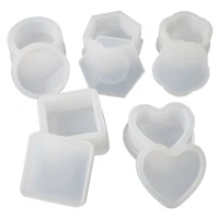 5 pcs box resin molds with lids silicone molds for diy craft making storing earrings rings coins keys ashtray