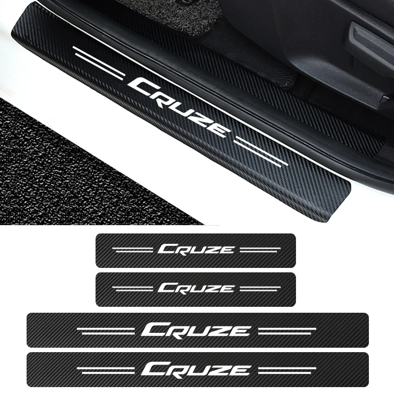 4 шт. двери автомобиля порог Водонепроницаемый углеродного волокна защитные