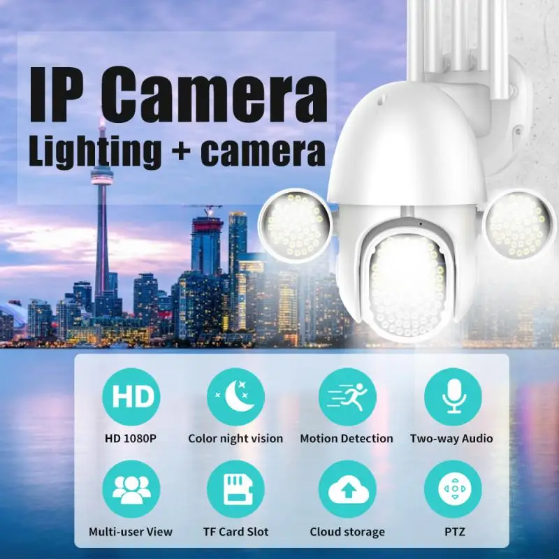 

1080P WiFi IP Camera Outdoor Home Security Wireless CCTV Camera IR Infrared Night Vision Surveillance Camera PTZ 2MP IP Camera