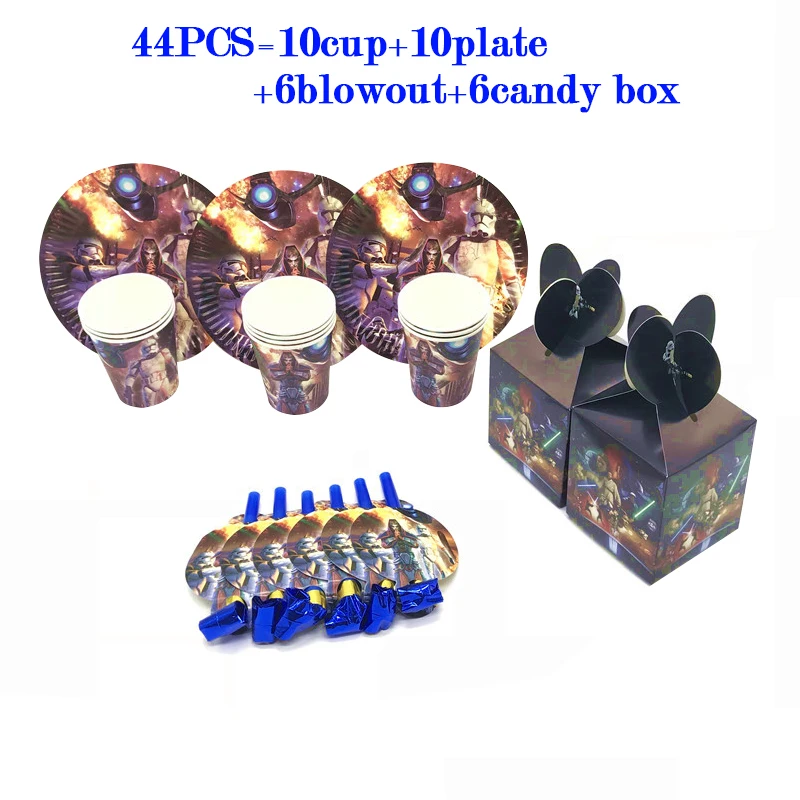 Тема из Звездных Войн украшения для дня рождения детские одноразовые тарелки