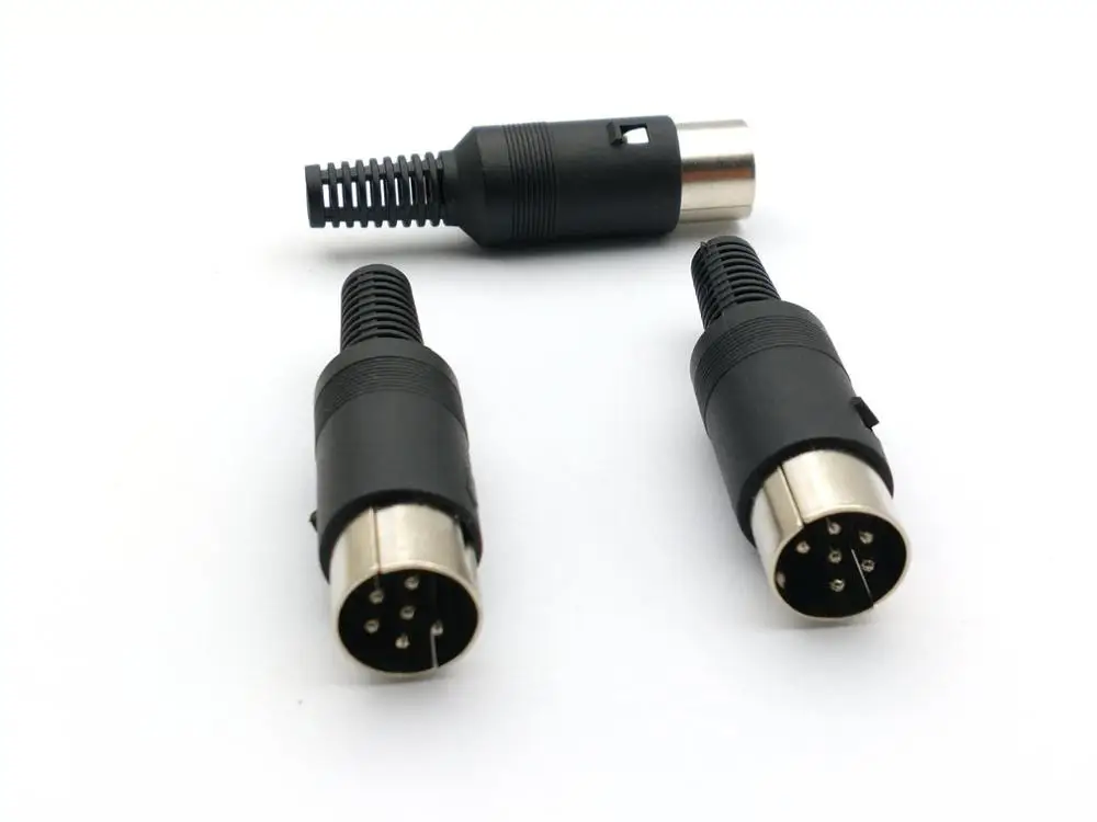 100 шт. 6 Pin DIN разъем с пластиковым адаптер рукоятки|male male|male connectormale plug |