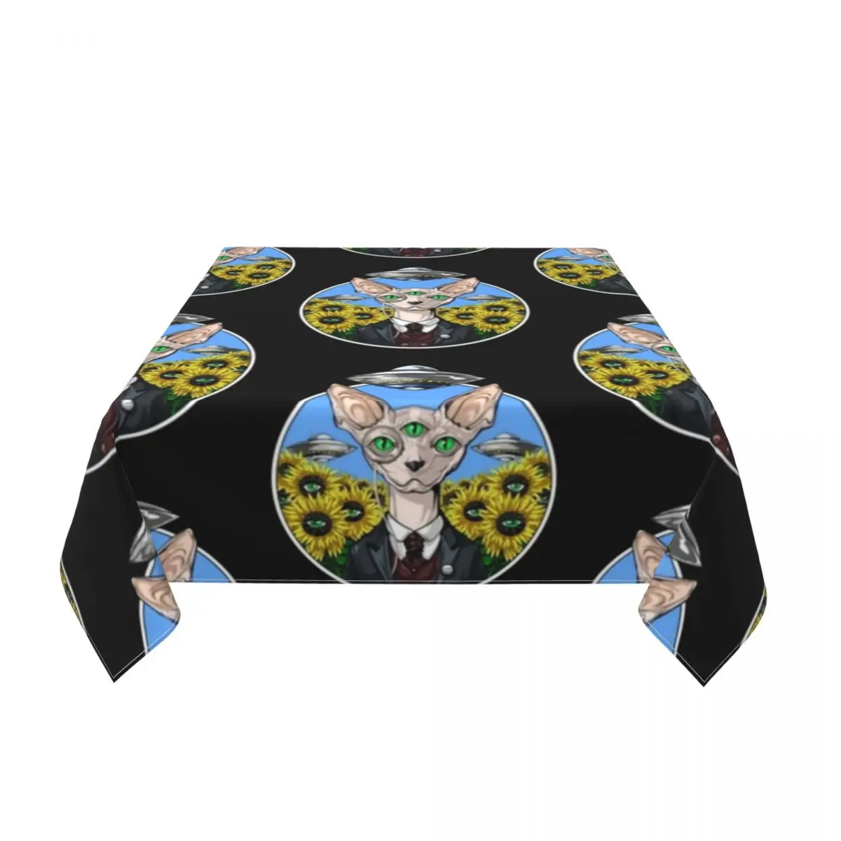 Скатерть для стола из полиэстера с принтом кошки Sphynx | Дом и сад