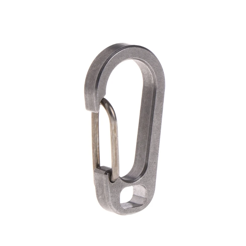 

Titanium Alloy Carabiner Keychain Spring Flat Hole D Flashlight Buckle EDC Tool Dropshipping