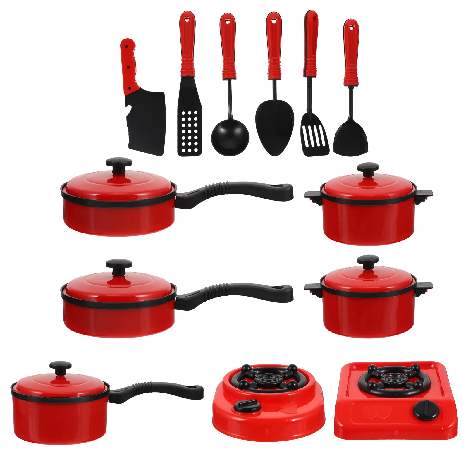

13Pcs Simulated Kitchen Cooking Playthings Kids Kitchen Educational Toys Red
