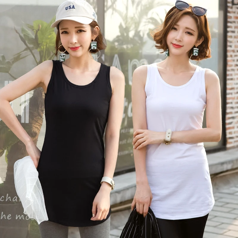 

Plus Size Women's Clothing Cotton Prue Black White Grey Tanks & Camis Fashion Summer Vest Sleeveless Casual Tank Tops AD0682