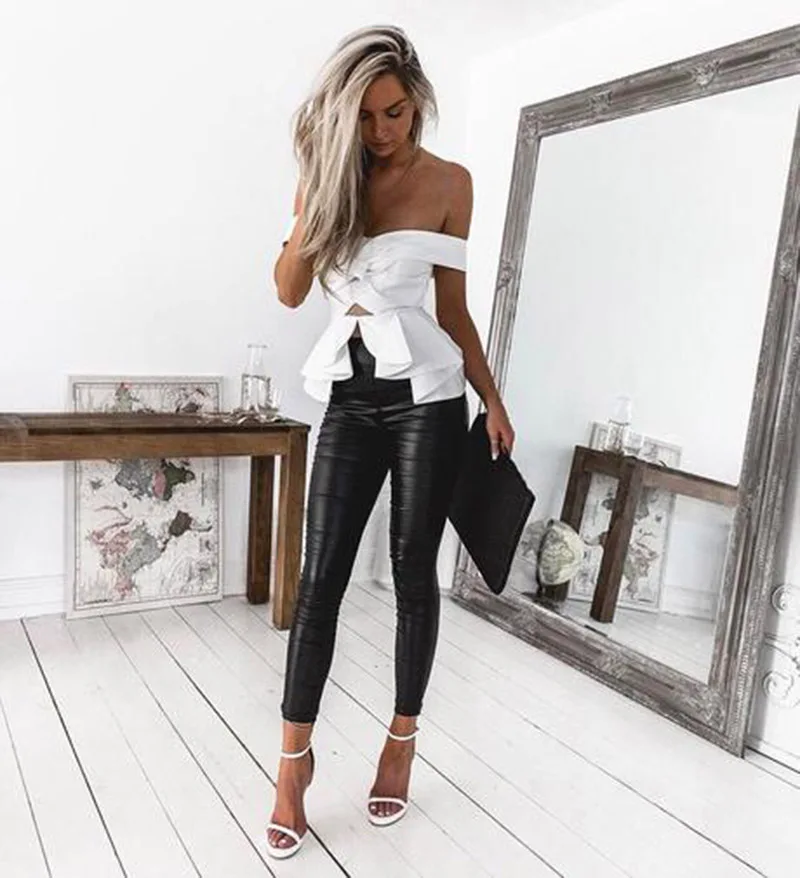 

Women High Waist Pants Leopard Print Snake Skin Pattern Skinny Pencil Pants Slim Ladies Trousers Stretch Trousers Women Capris