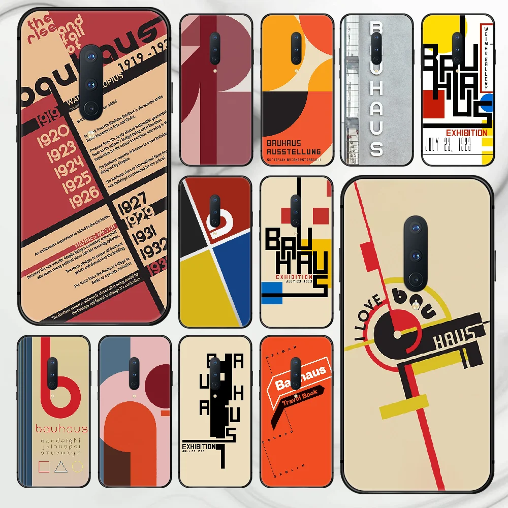 

Bauhaus art Creativity Phone Case Cover Hull For 1+ Oneplus 5T 6 6T 7 7T 8 8T Pro black Coque Soft Prime Fashion Bumper Tpu