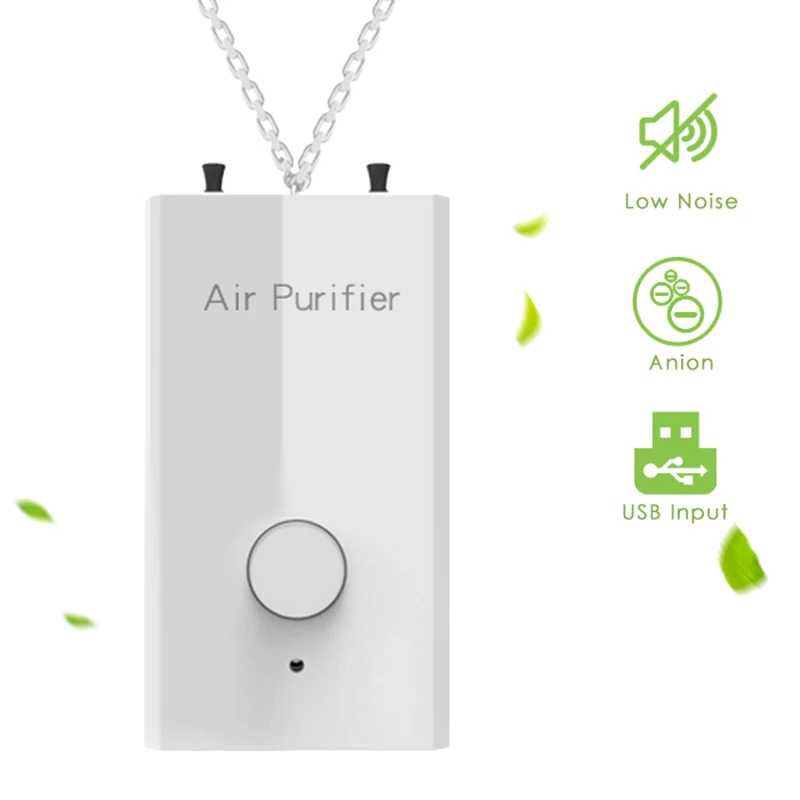 

EAS-2 Pcs Hanging Neck Air Purifier Personal Wearable Mini Portable Negative Ion Necklace Air Purifier