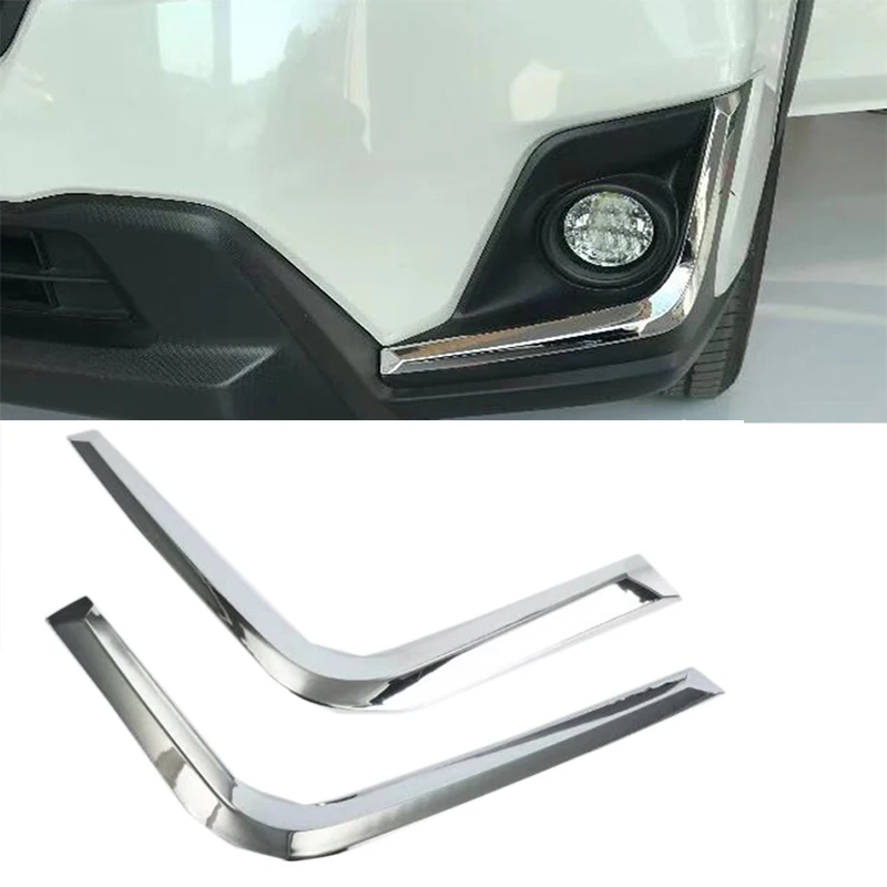 

ABS Chrome Front Fog Light Eyelid Eyebrow Cover Trim For Subaru XV Impreza Crosstrek 2017 2018 2019 Foglight Lamp Protective