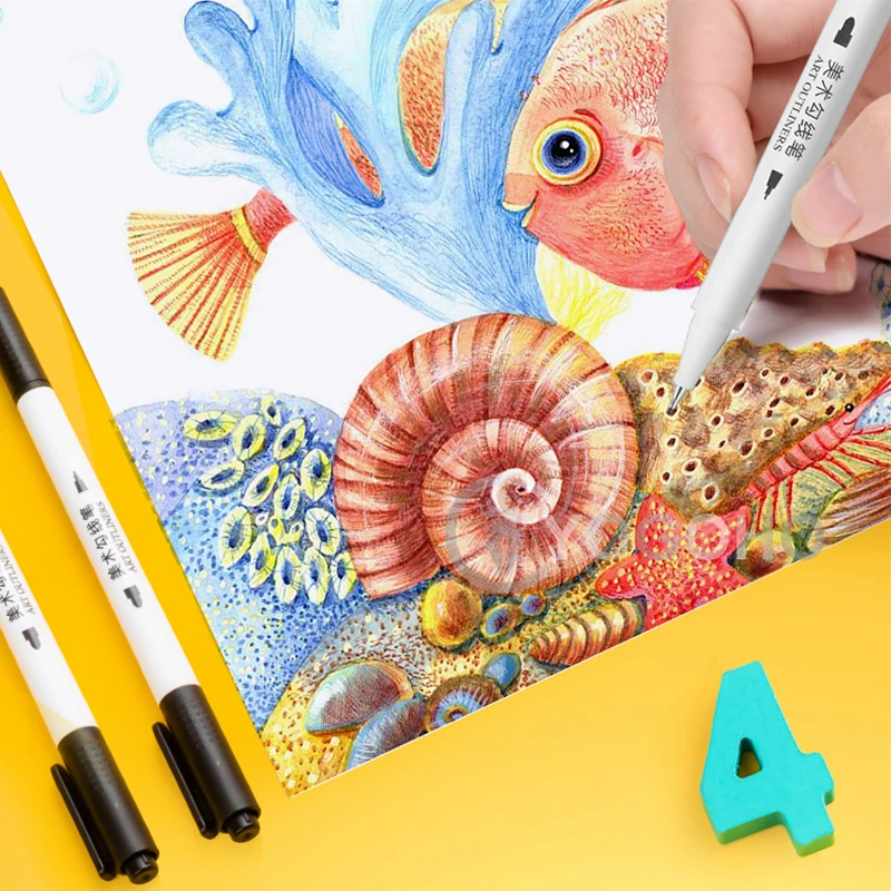 Different Sizes Art Marker Pen Ink Black Pigment Liner Based for Drawing Painting Hand Writing School Supplies|Маркеры-краски| |