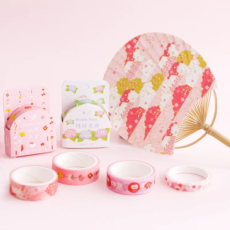 1 шт. японская Сакура васи лента мультфильм цветок пуля журнал наклейка