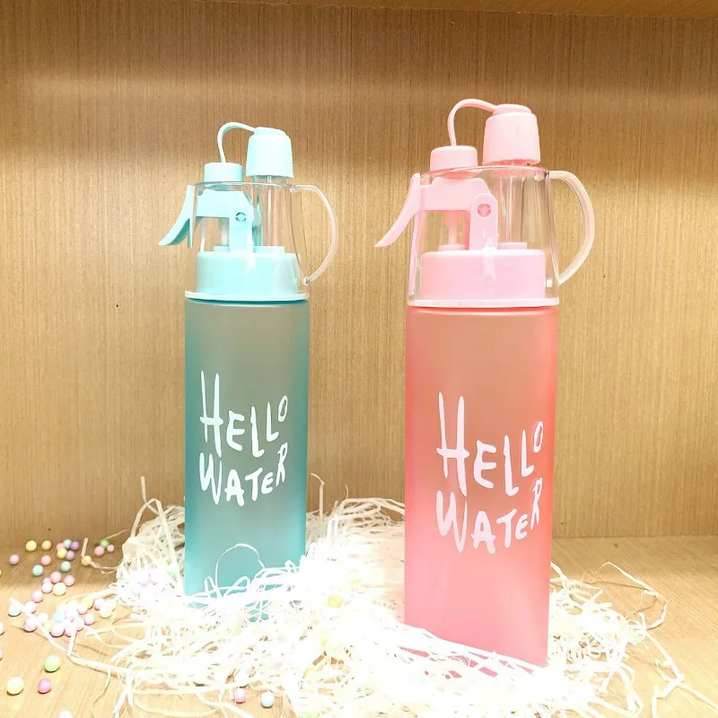 

XD New Sports Spray Bottle Student Summer Cooling Cup Outdoor Portable Frosted Cup Creative Gift Large Capacity Cute Travel Cup