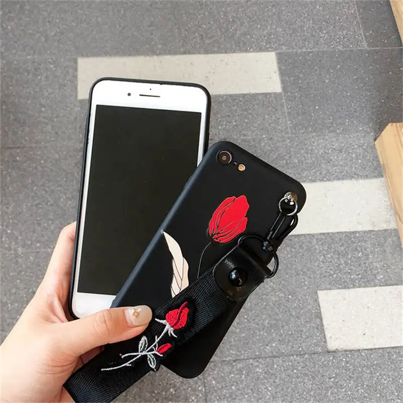 For Iphone 66S 6P 78 78plus Xxs Xr Xsmax Soft Shell Flower Embossed All-inclusive Anti-fall Phone Case |