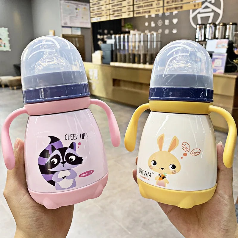 330 мл чашка для кормления ребенка с соской термос молока из нержавеющей стали