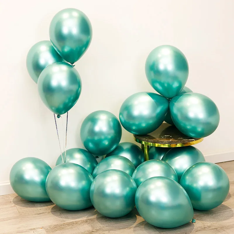 green 20 шт. металлические латексные шарики с жемчугом для свадьбы, дня рождения, вечеринки для украшения детского душа, украшение для девушки, девичник, вечерние столовые принадлежности - Цвет: green