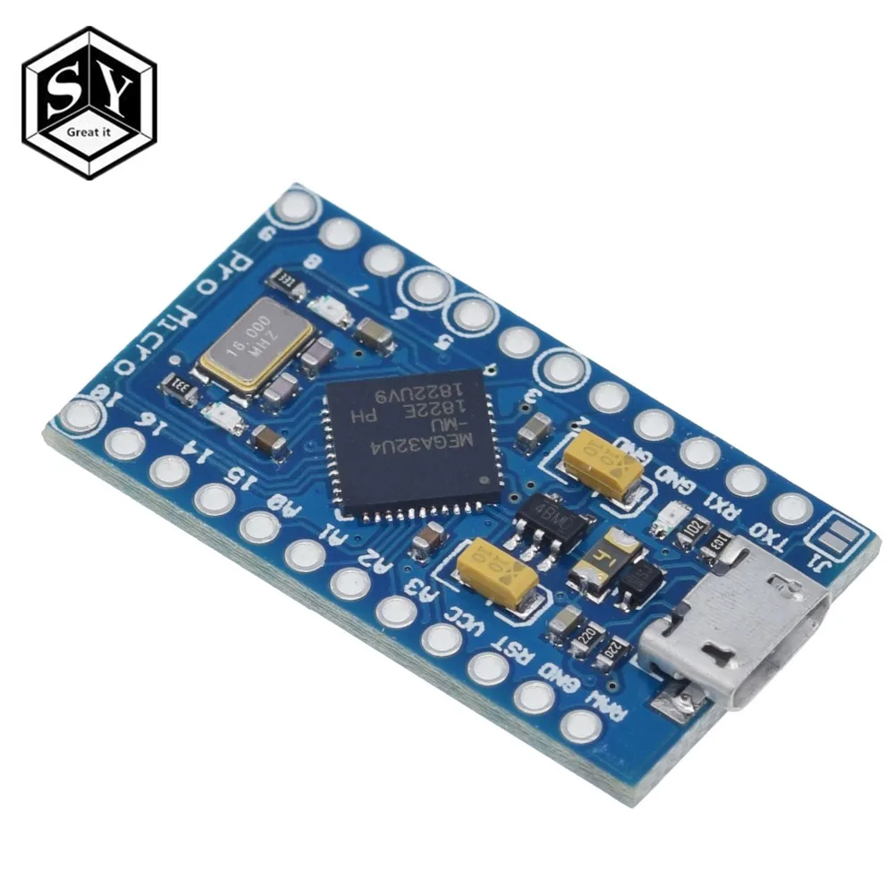 Сменный ATmega32U4 Pro Micro 5 в 16 МГц для Arduino TYPE-C с 2-рядным контактным разъемом Leonardo Mini Usb