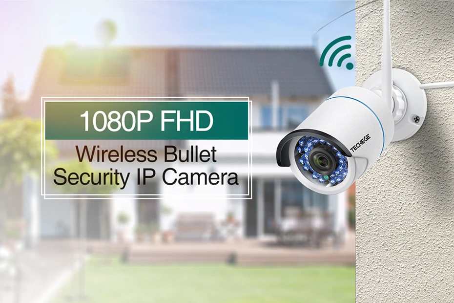 Techege, HD 1080 P, аудио, беспроводная, проводная, ночное видение, уличная, Wifi, IP камера, 2MP, CCTV камера, слот для sd-карты, Макс. 64G w, бесплатный адаптер