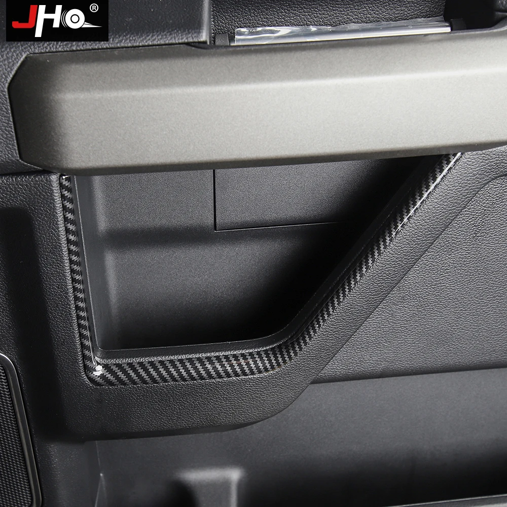

JHO ABS Carbon Grain Lower Inner Door Handle Cover Trim For Ford F150 RAPTOR 2017-2019 2018 XLT XL Lariat Interior Accessories