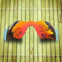 polarized replacement lense for oakley radar path vented sunglasses frame true color mirrored coating fire red color available