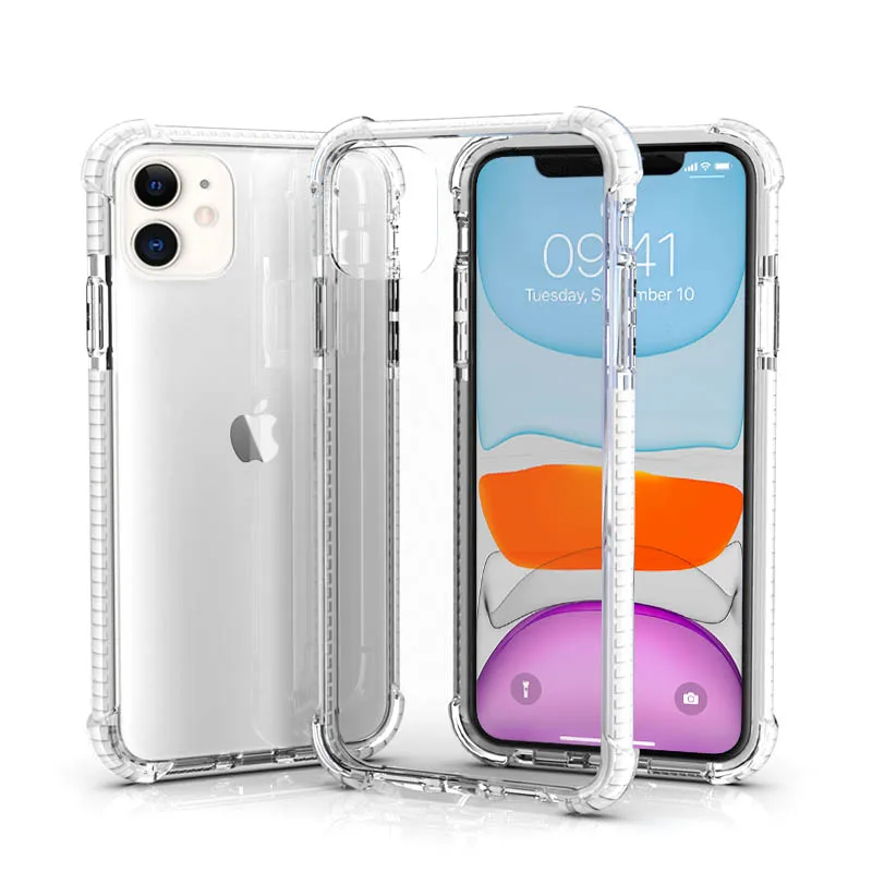 Для iPhone 11 чехол 5,8 дюймов 6,1 дюймов 6,8 дюймов гибридный ударопрочный ТПУ и PC задняя крышка для iPhone XS MAX XR - Цвет: Clear White