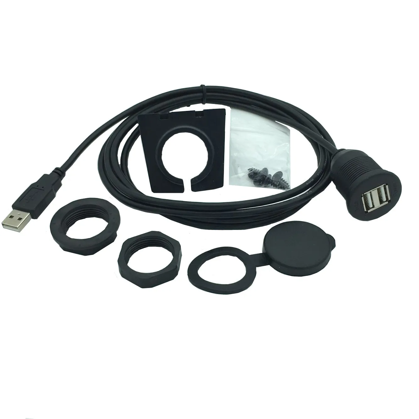 USB 2,0 удлинитель A-Male до 2 A-Female кабель флеш-крепление панель приборной панели водонепроницаемый кабель для автомобиля Лодка Грузовик