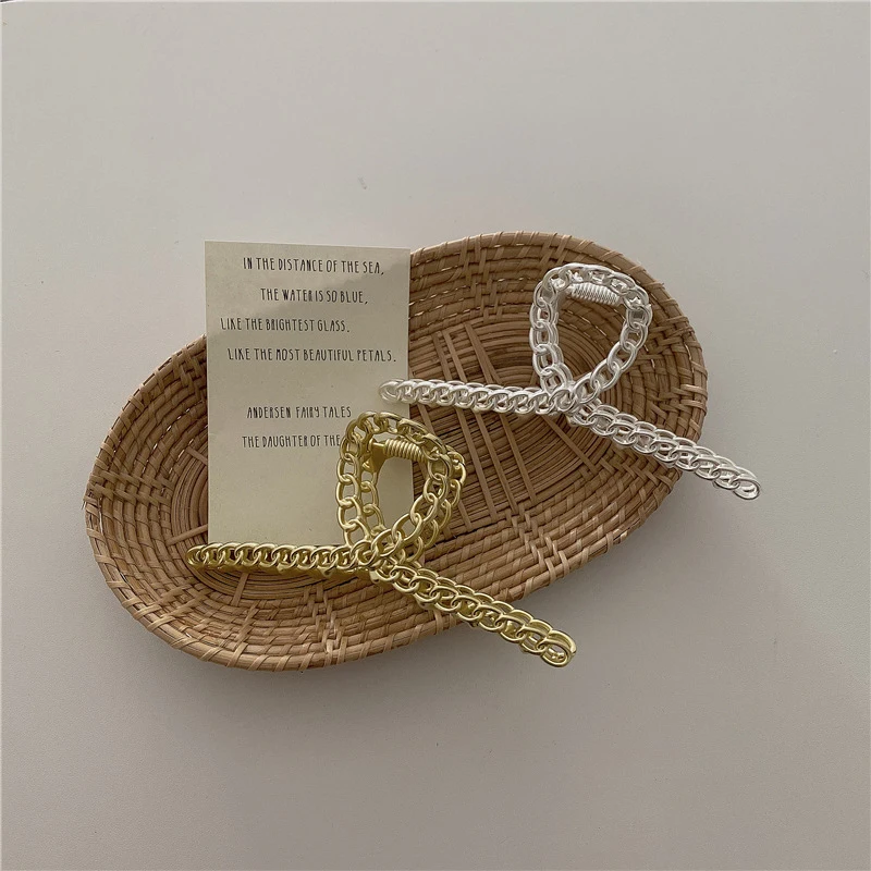 

2020 New Vintage Metal Gripper Pearl Rhinestone Cross Gold Silver Gray Color Large Bath Clip for Women Hair Accessories