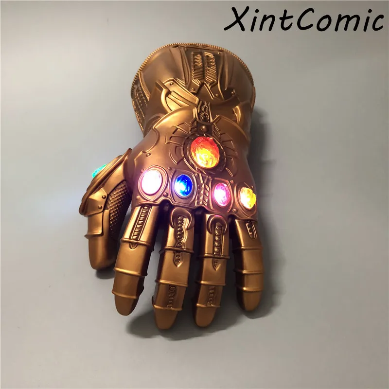 Перчатки Таноса для Avengers Thanos 4 светодиодные перчатки Infinity Gauntlet Stones War Led ПВХ