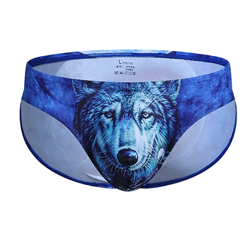 Новые мужские сексуальные трусы с 3D принтом животных мужское нижнее белье летние