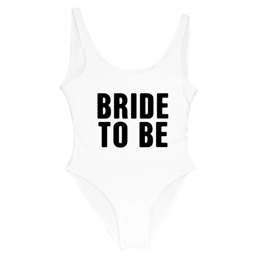Женский слитный купальник BRIDE TO BE купальный костюм с трусиками танга боди для