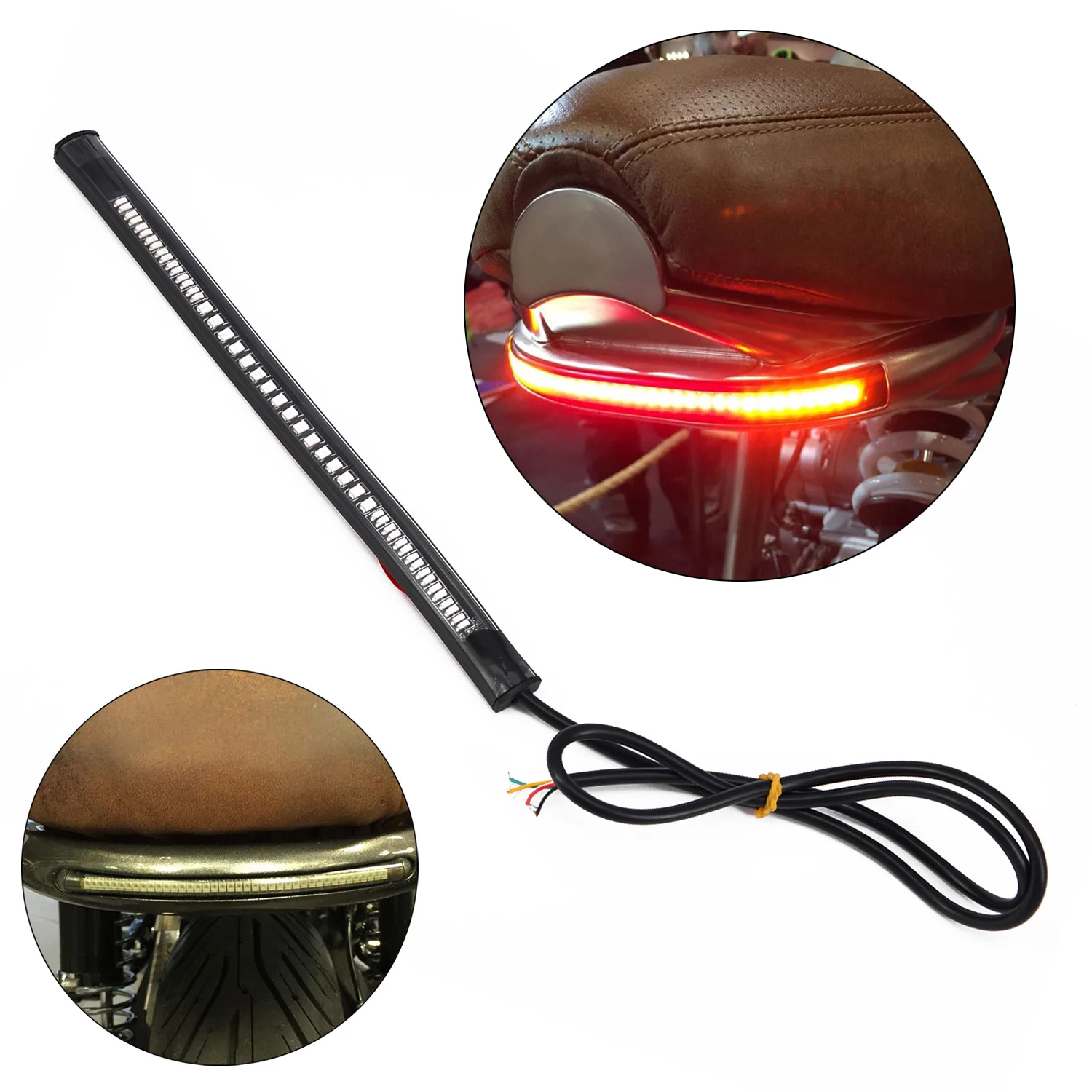 Bombilla de freno trasero para motocicleta, lámpara Flexible de 48 LED, señal de giro, SMD3528