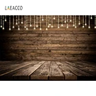Фотофоны Laeacco для вечерние дийной фотосъемки младенцев, с изображением темного деревянного пола лампочек торта, фоны для фотографий