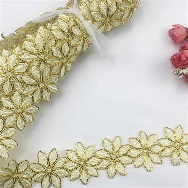 18 метров кружева с блестками маленький цветок одежда кружевные аксессуары