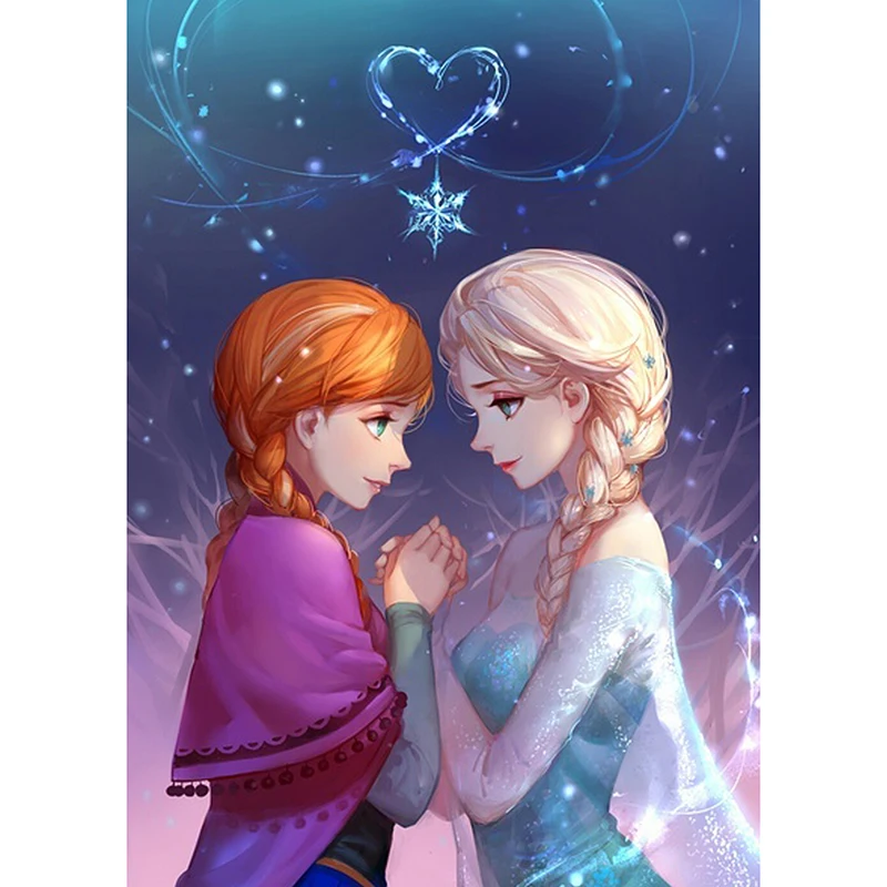 

Алмазная живопись Disney, вышивка крестиком из мультфильма «Холодное сердце», принцесса, Эльза, Анна, сестра, мозаика, искусство для дома
