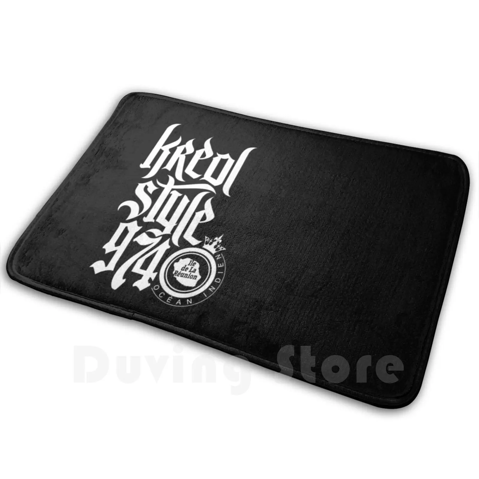 Белая искусственная подстилка в стиле креола коврик мягкая с логотипом 974 креол