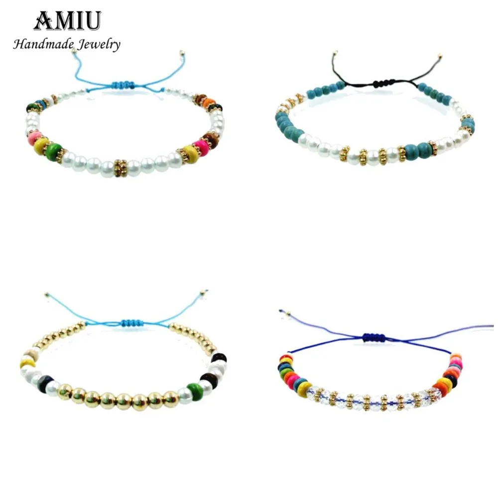 Браслет AMIU ручной работы Love Friendship хиппи разноцветный из бисера шарм бисер 1 шт л