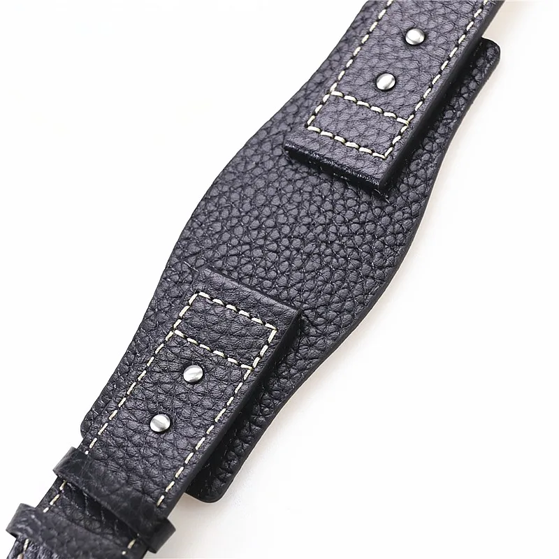 Genuine Men's Leather For Fossil Watch Strap Jr1401 Bq2054 Fs5414 24mm Black Brown Wristband Tray Watchband Bracelet Belt Band