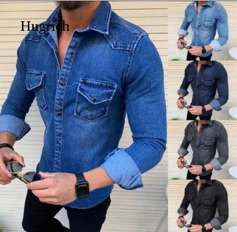 

Мужские джинсовые куртки с длинным рукавом Джинсовая Верхняя одежда размера плюс 3xl Мужская мода осень Новый Стиль Повседневная Уличная дж...