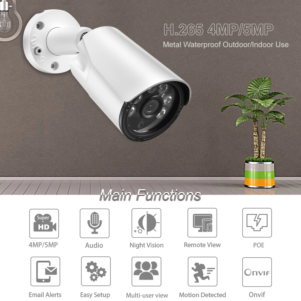 CS-IP335-01A SONY IMX335 черный светильник 5MP Аудио Звук IP камера Пуля Открытый 2 8 мм 0.0001Lux