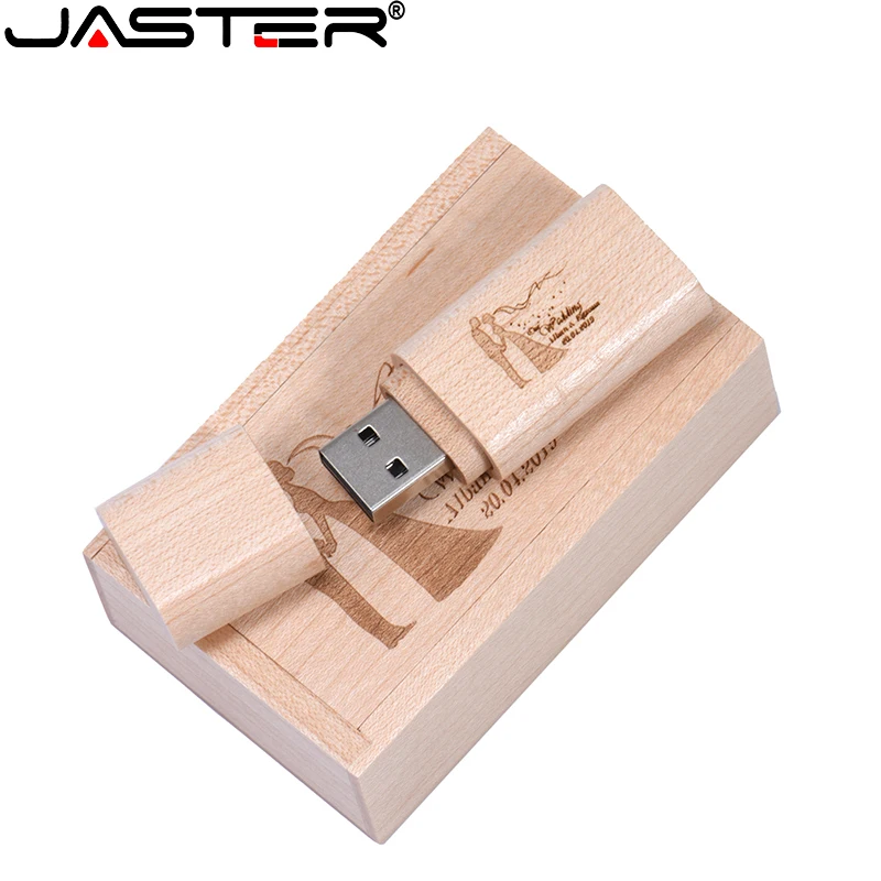 

Деревянный usb флеш-накопитель JASTER с бесплатным логотипом и упаковочной коробкой, USB флеш-накопитель, USB 2,0, 4 ГБ, 8 ГБ, 16 ГБ, 32 ГБ, 64 ГБ, 128 ГБ, карта ...