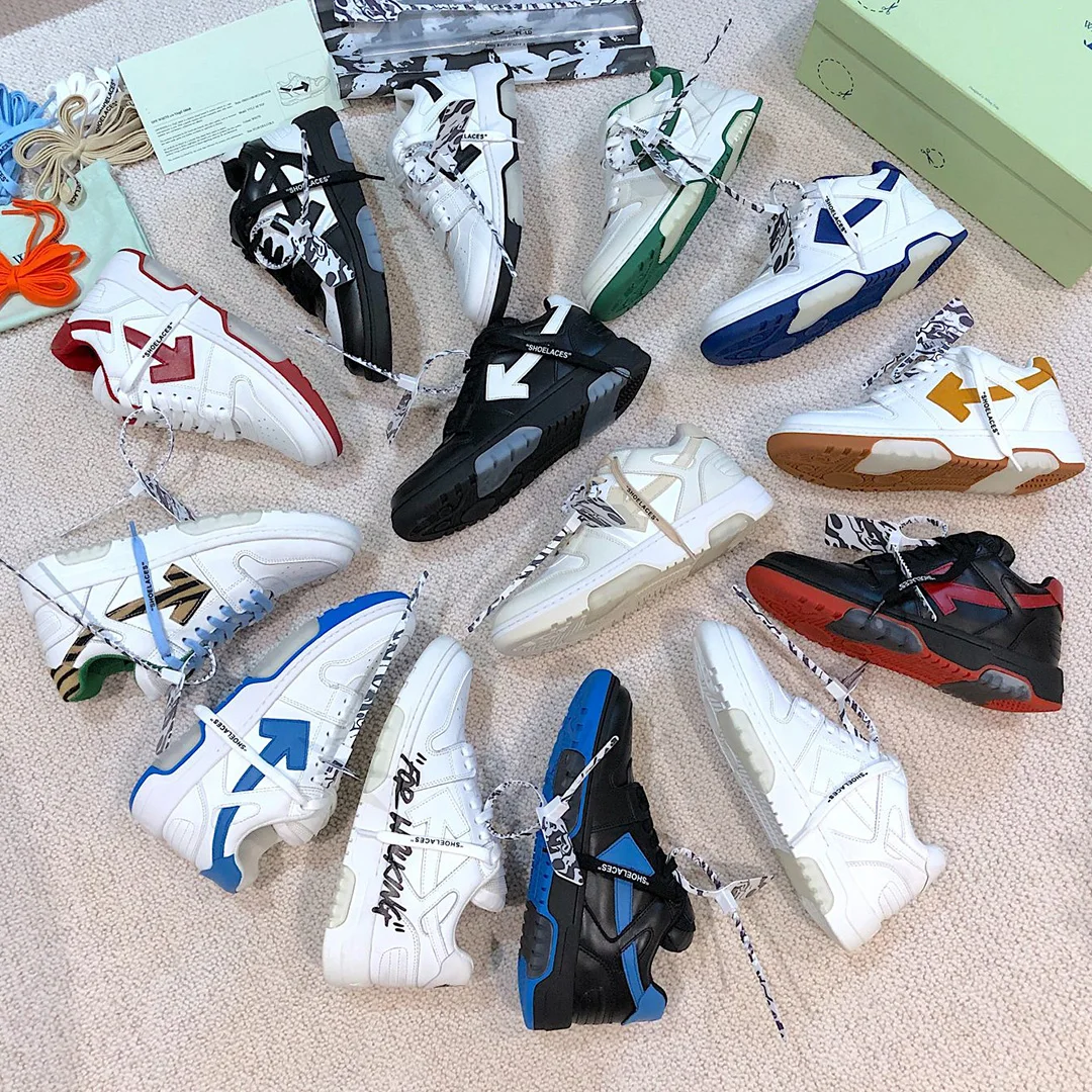 

Men Women Arrows White Sneakers 2021 Walking Running Shoes OOO Out of Office Leather Sneakers OFF Brand Designer Casual Shoes