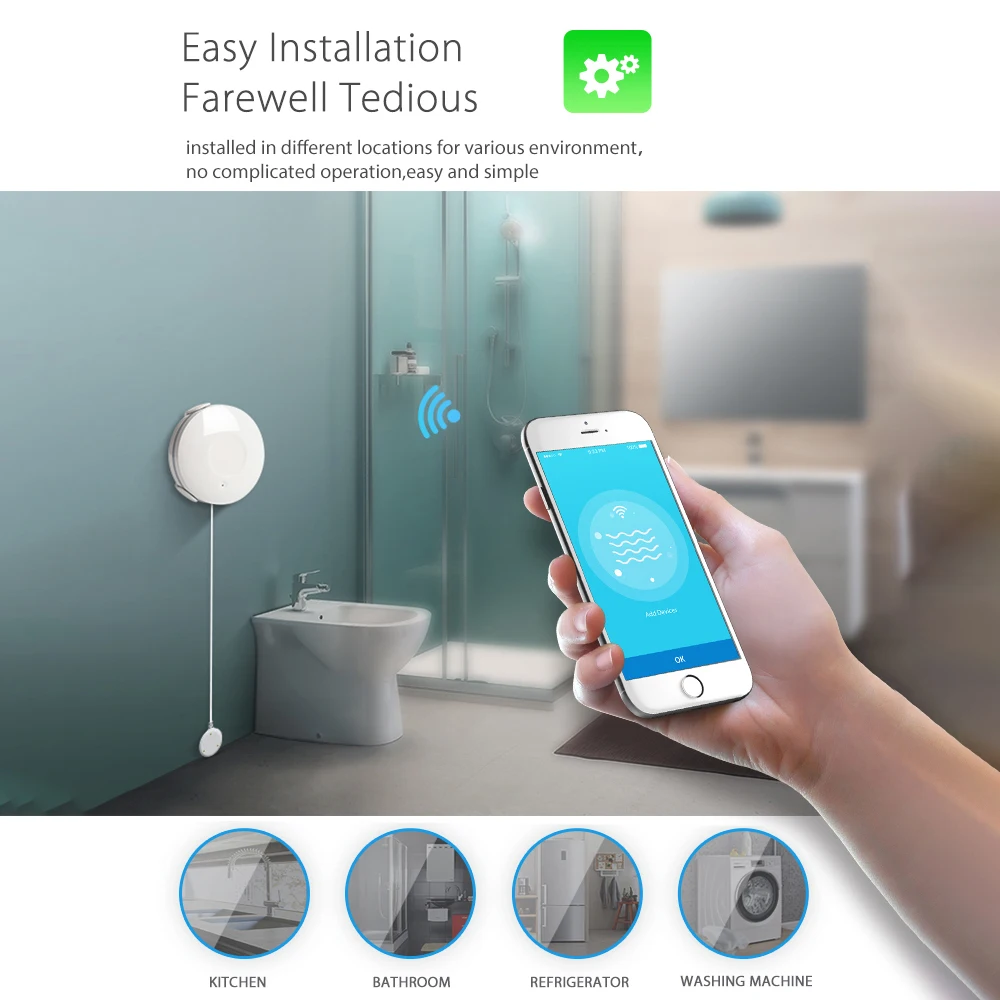 Умный датчик утечки воды AVATTO сигнализация Wi Fi детектор защита от перелива