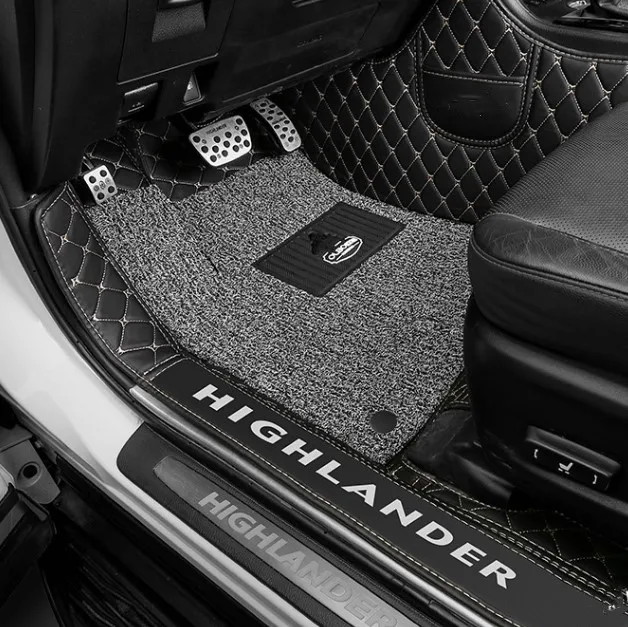

Custom logo carpet floor mat special car mats for 7 seatsToyota highlander 2009-2018