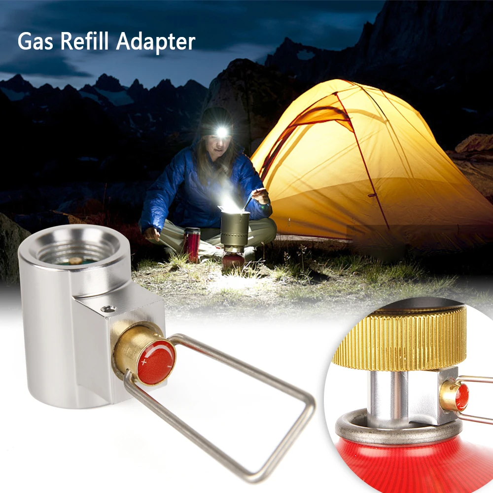 

Portable Camping Stove Metal Gas Flat Gas Tank Adapter Valve Canister Refill Adapter Gas Convertor Shifter Cylinder Camping Tool