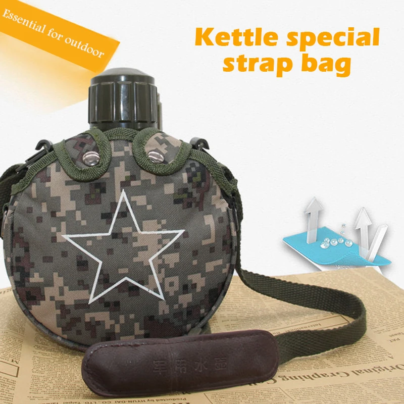 800 мл чайник с вакуумной изоляцией из нержавеющей стали, портативная бутылка для воды для путешествий, военный чайник с вентилятором и ремешком, термос