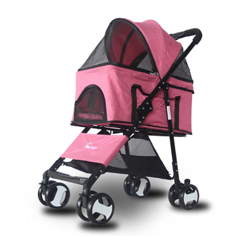 Коляска 2 в 1 светильник домашних животных легкая складная коляска для собак и
